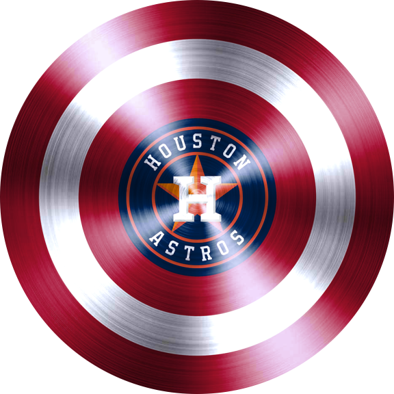 Captain American Shield With Houston Astros Logo vinyl decal